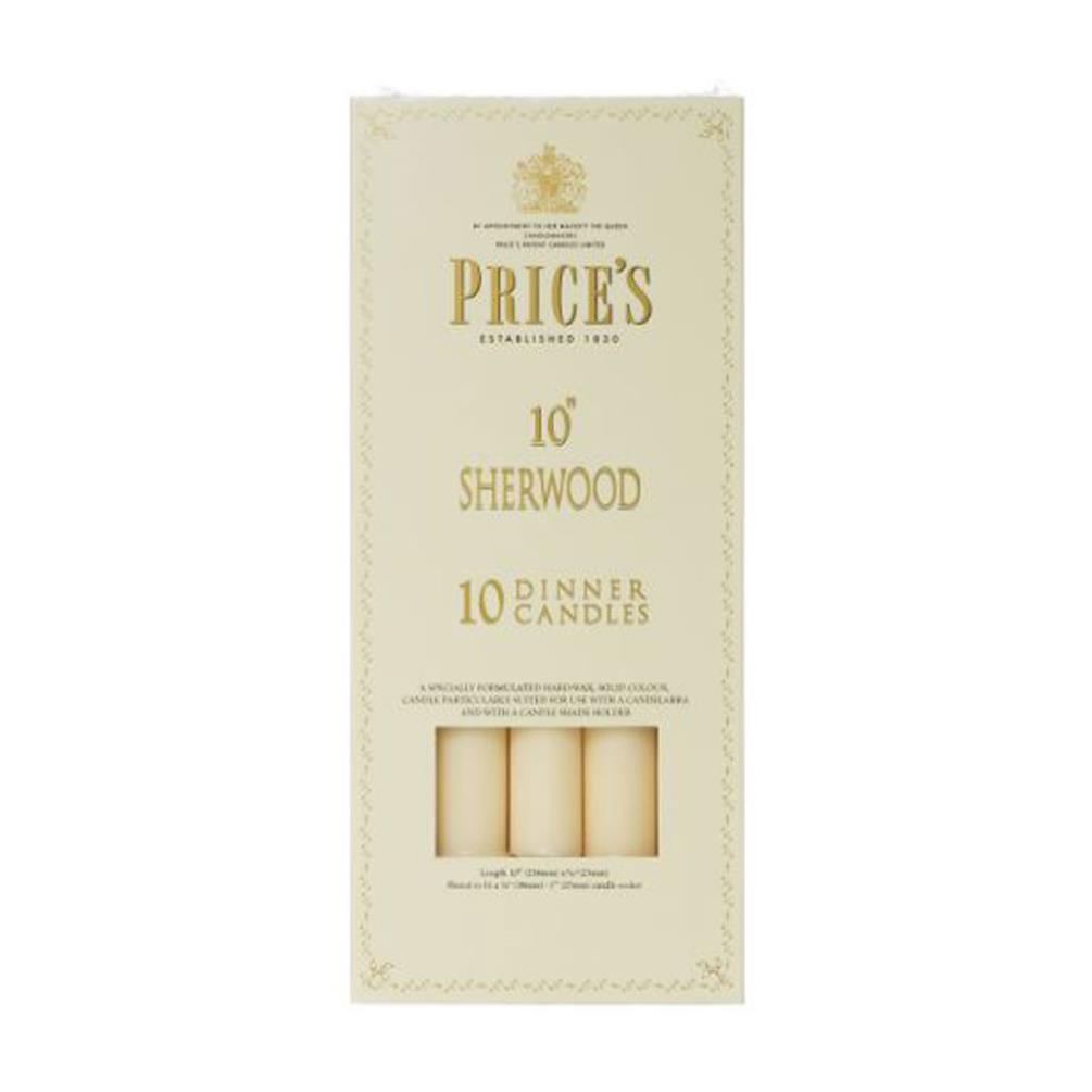 Price's Sherwood Ivory Dinner Candles 25cm (Box of 10) £26.99